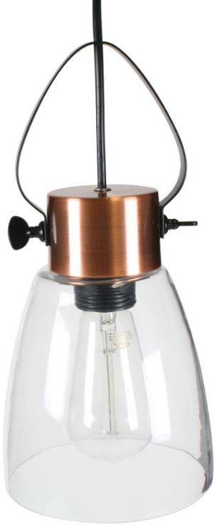 Pendant Lighting ? Industrial Look Range ? Antique Copper And Glass