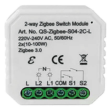 ON/OFF 250W ZIGBEE RF 2 GANG SMART SWITCH MODULE