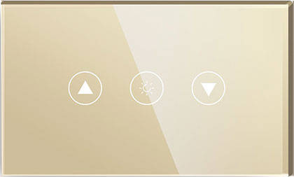 4 x 2 GOLD DIMMER SWITCH GLASS PLATE 1 GANG