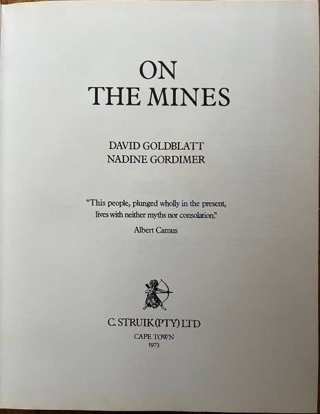 On the Mines (First Edition Hardcover) - Goldblatt, David