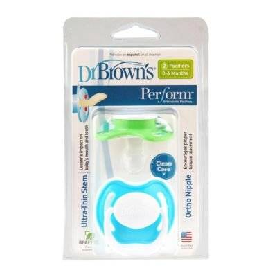 Dr. Brown's Orthodontic Soother (Stage 1) - 2 Pack (Supplied Colour May Vary)