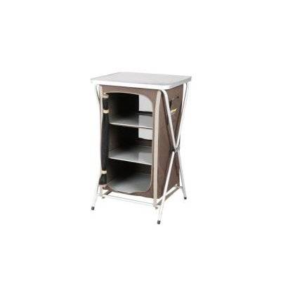 Oztrail Deluxe Folding 3 Shelf Cupboard (Brown)
