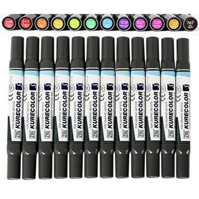 Zig Kurecolor Twin S Markers - Set of 12 Brilliant Colours