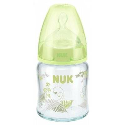 NUK First Choice+ Glass Bottle 120ml with Silicone Teat (Size 1) (Forest) picture