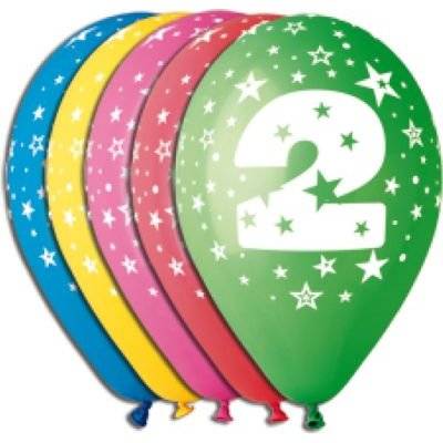 Latex Balloons - Age 2 (5 Pack)