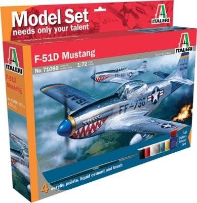 Italeri F-51D Mustang Aircraft Model Set Including Paints (1:72) picture