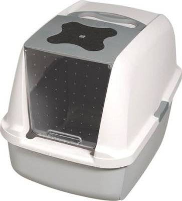 Catit Hooded Cat Pan (Large ) (Dark Grey / Grey)