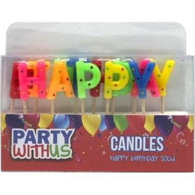 Happy Birthday Letter Candles (Mixed Colours)