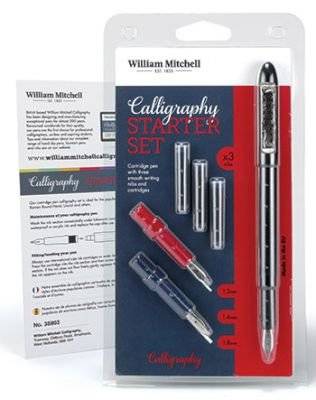 William Mitchell Calligraphy Calligraphy Starter Set - Cartridge Pen with Ink and Nibs