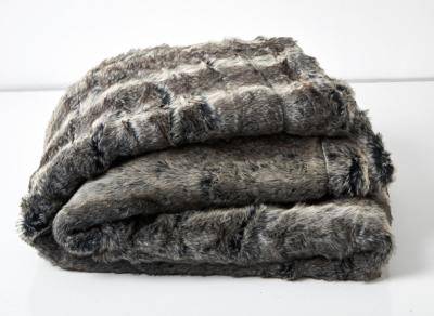Hertex Coyote Faux Fur Throw (Earth) (140x220cm)