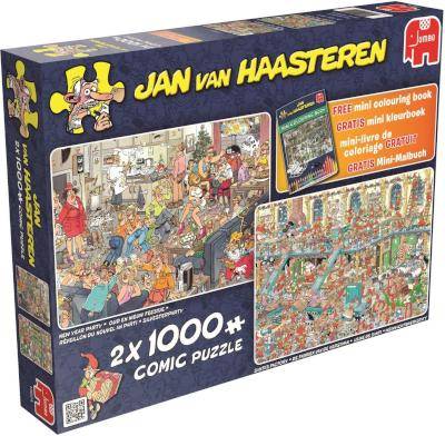 Jumbo Jan van Haasteren Happy Holidays 2-in-1 Jigsaw Puzzle (1000 Pieces) Picture 1