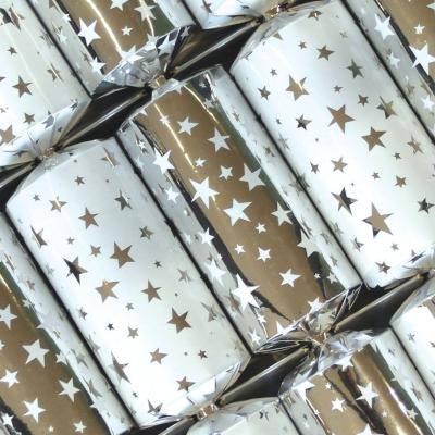 Silver Stars Christmas Crackers (6 Pack)