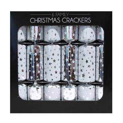 Silver Stars Christmas Crackers (6 Pack)