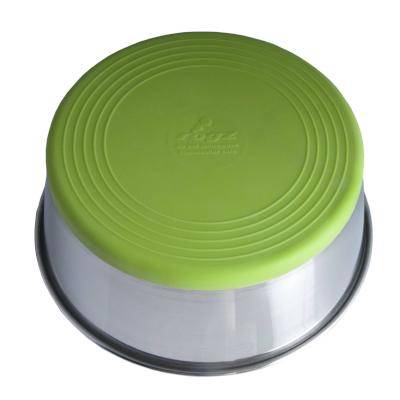 Rogz Stainless Steel Slurp Dog Bowl - Small 550ml (Lime Base)