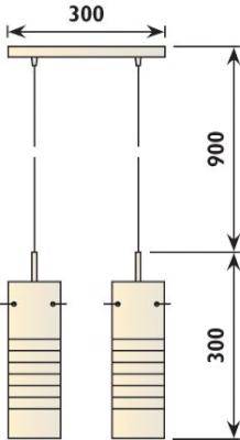 Radiant Rib Pendant Light - 2 Globe Fitting (Chrome) Picture 2