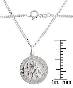 Sterling Essentials Sterling Silver 22-inch Saint Christopher Medal Necklace