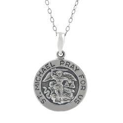 Tressa Sterling Silver St. Michael &apos;Pray For Us&apos; Necklace