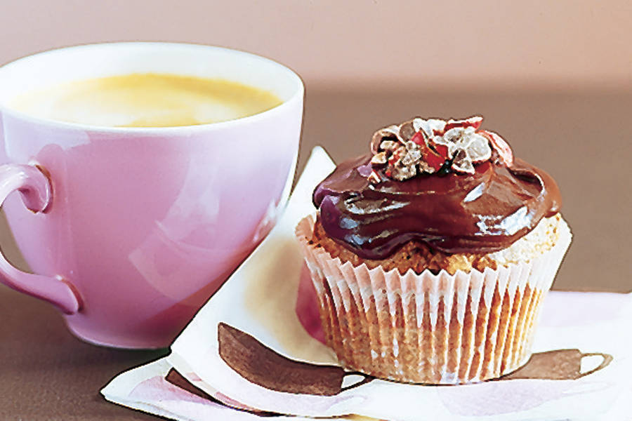 Jaffa muffins with chocolate ganache