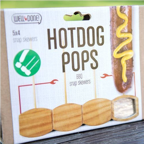 Well Done Social Wooden BBQ Barbeque Tools Sliders Hotdog Pops Snap Skewers