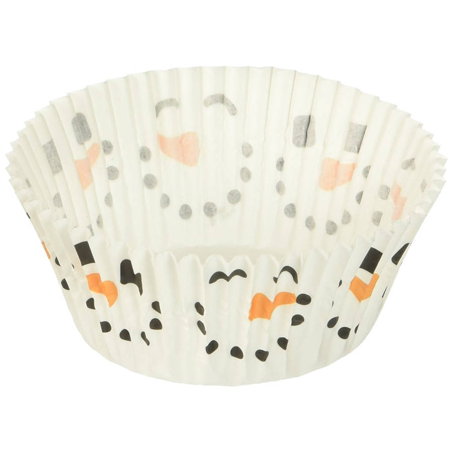 Wilton 50 Happy Snowman Face Standard Christmas Muffin Paper Cupcake Cup Cases
