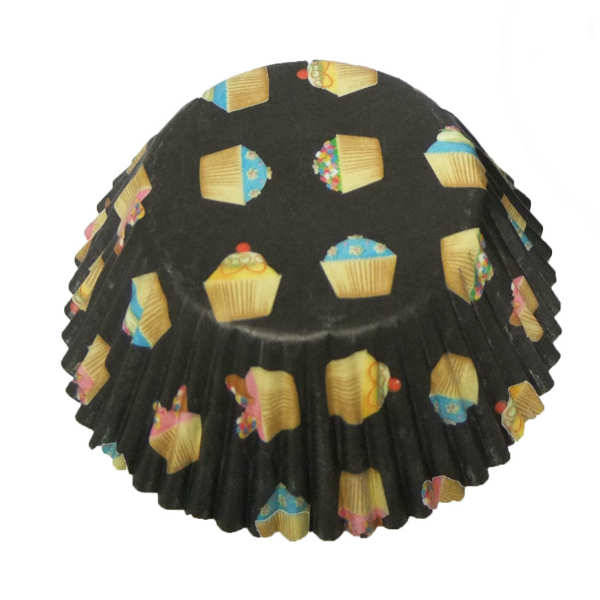 60 x Eddingtons Large Big Paper Cup Cake Cupcake Muffin Cases Heaven Black