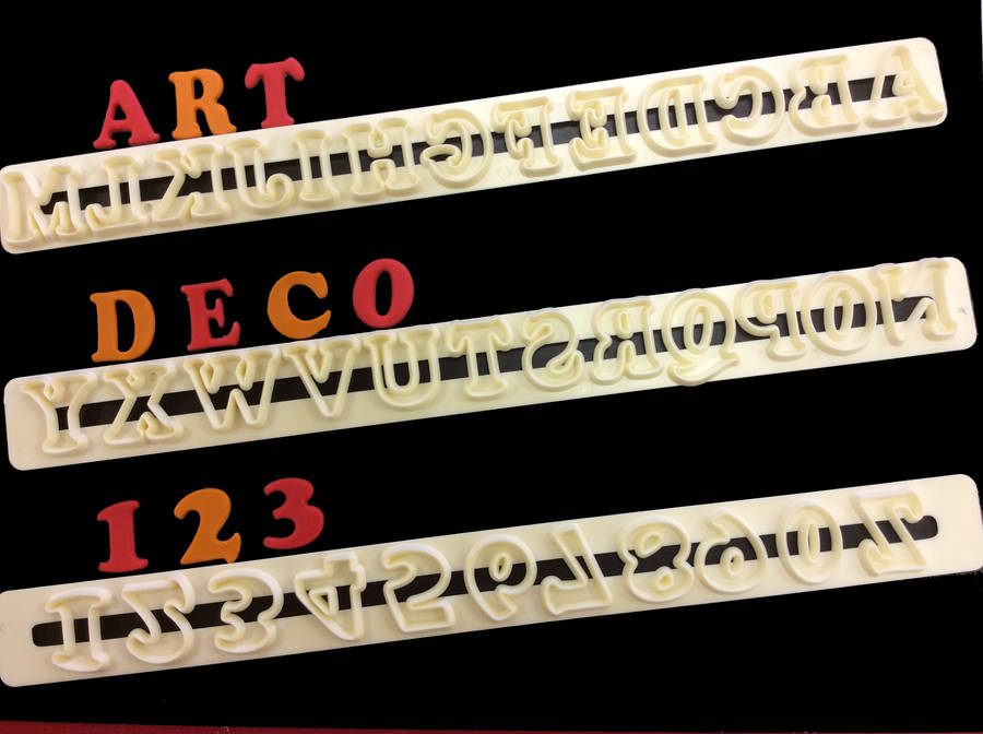 FMM Cutter Art Deco Alphabet & Numbers Set Upper Case Cake Icing Cutting Tool
