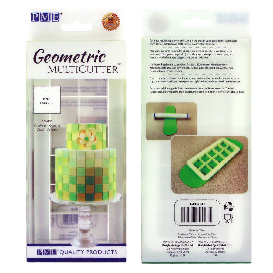 PME Geometric Multicutter for Cake Design Icing Cutter Small Square - 0.75 inch
