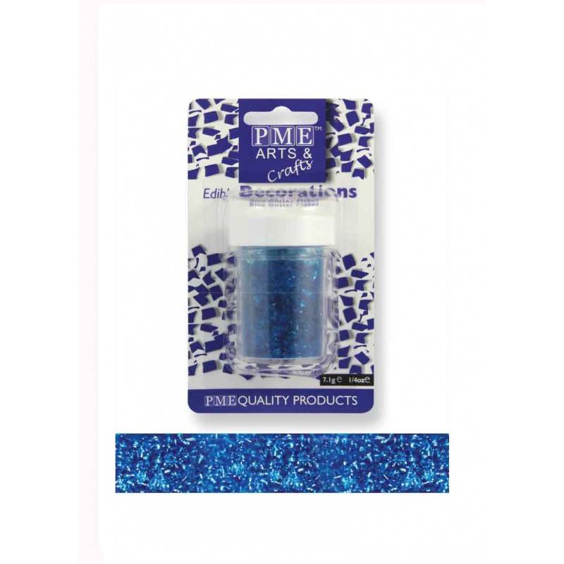PME Edible BLUE Glitter Flakes Sparkles Sprinkles Cup Cake Decoration 7.1G