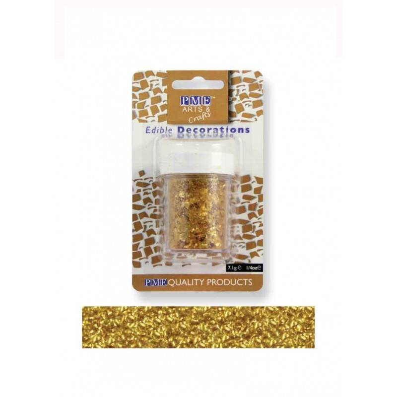 PME Glitter Flakes Cupcake Cup Cake Edible Sugarcraft Decorations Gold (7.1g)