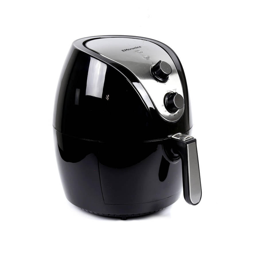 EMtronics Large Analogue Family Air Fryer Oven 4.5L Basket and Timer - Black
