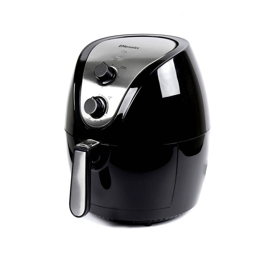 EMtronics Large Analogue Family Air Fryer Oven 4.5L Basket and Timer - Black