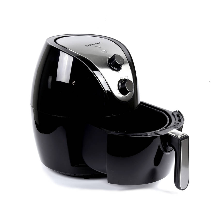 EMtronics Large Analogue Family Air Fryer Oven 4.5L Basket and Timer - Black