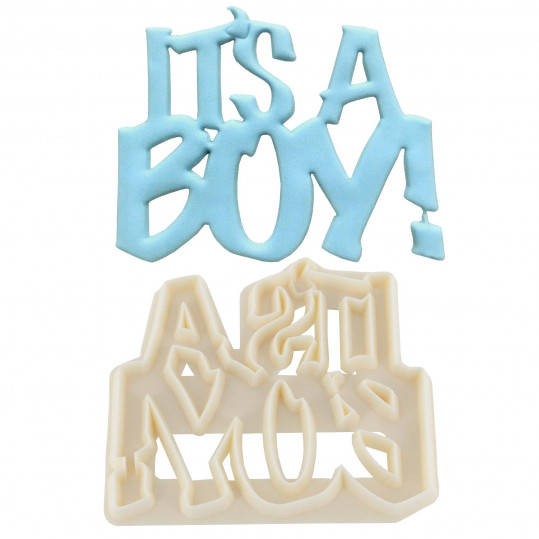 FMM It`s A Boy Icing Cutter Fondant Cake Baby Birth Christening Cutting Tool