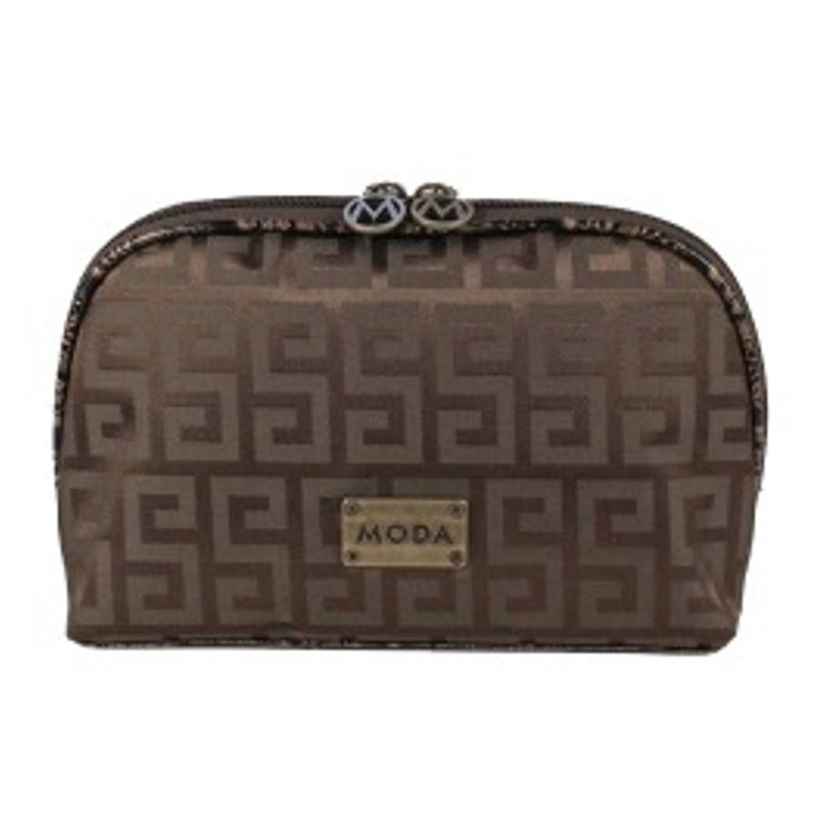 Moda Mika Ladies Womens Cosmetics Make Up Case Pouch Bag - Brown