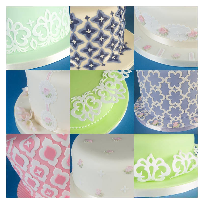 Patchwork Cutters MIX & MATCH Side Design Set Sugarcraft Cake Decorating Baking