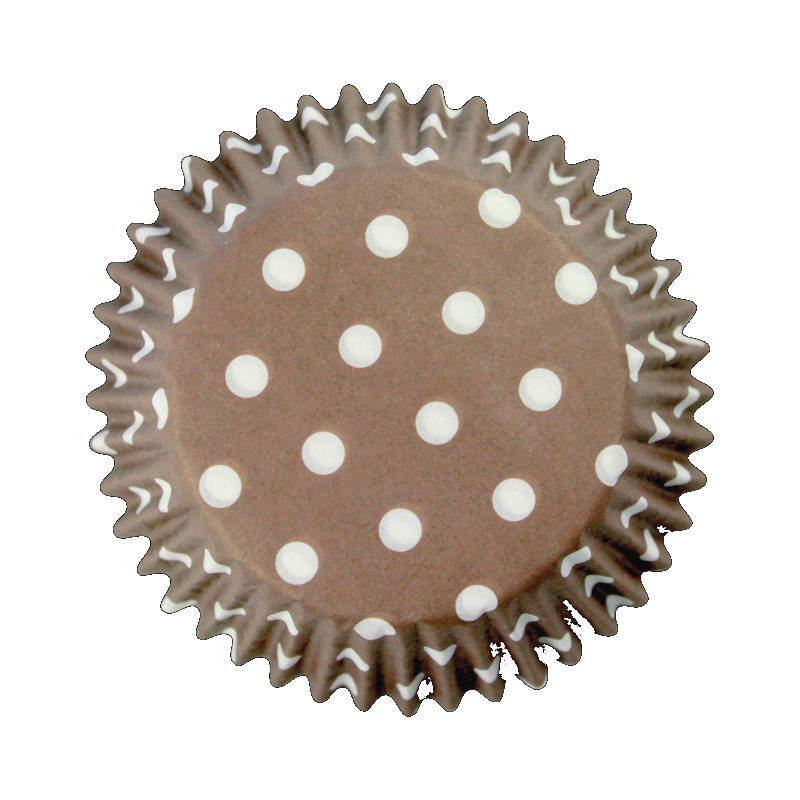 PME 60pk BROWN POLKA DOTS STANDARD Cupcake Muffin Fairy Cake Baking Cases Holder