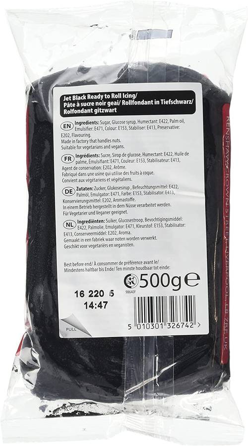 Jet Black Renshaw Ready To Roll Icing Fondant Cake Regalice Sugarpaste 500g