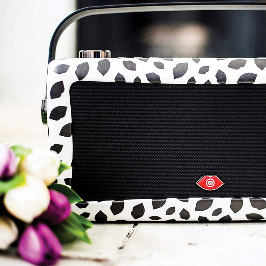 VQ Hepburn MKII Portable DAB+ FM Radio Bluetooth Speaker Lulu Guinness Black Lip