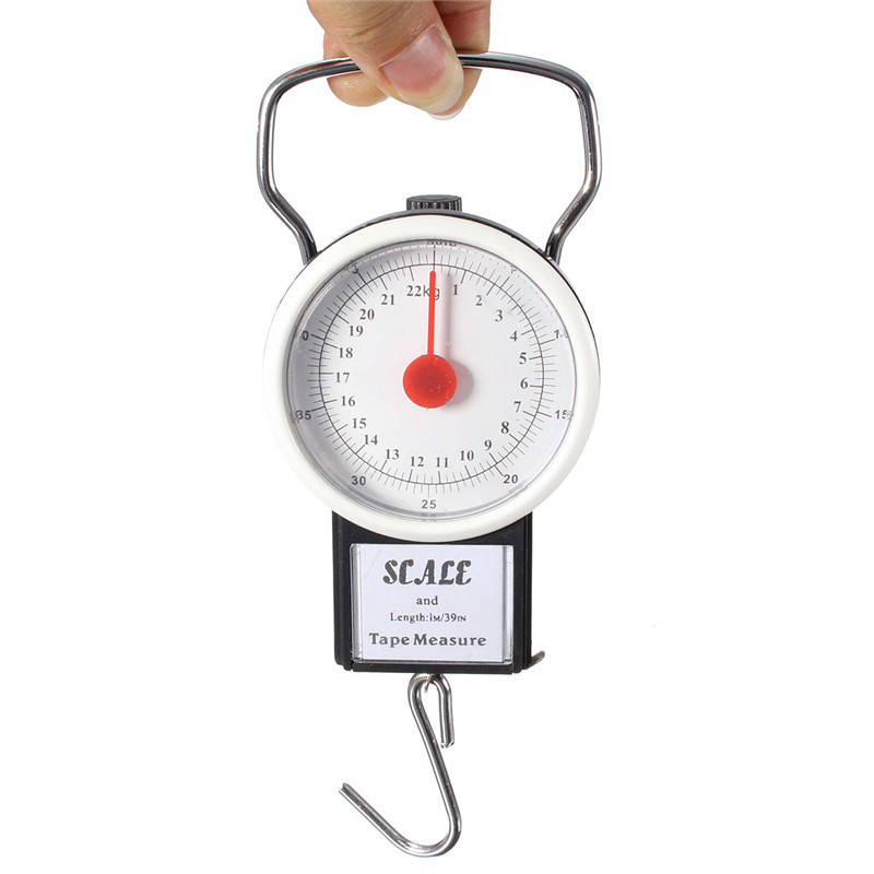 2 in 1 22KG 50LBS Portable Scale Luggage Travel Scale Hanging Suitcase Hook wit