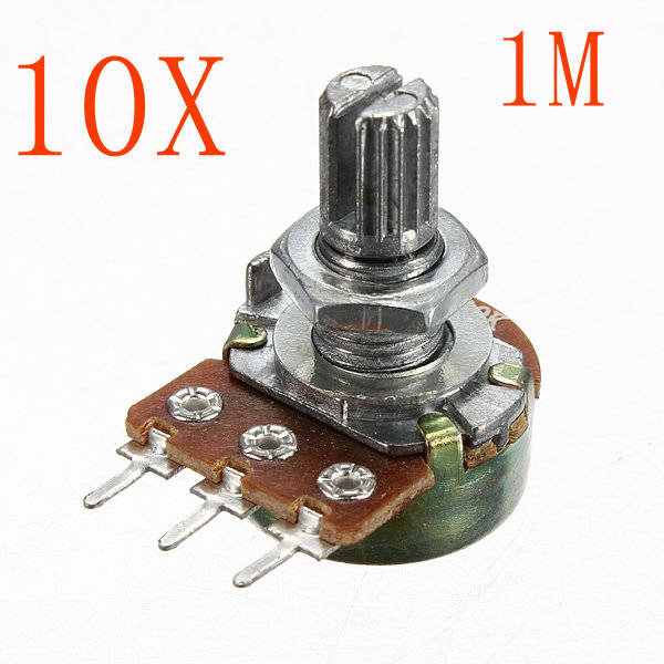 10Pcs 200V 0.2W 1M Ohm Potentiometers Single Linear
