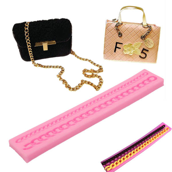 Long Chain Silicone Fondant Mould Purse Bag Cake Mold Sugar Craft Decorating To
