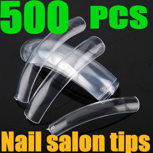 500PCS Transparent Salon False Acrylic 3D Nail Art tips