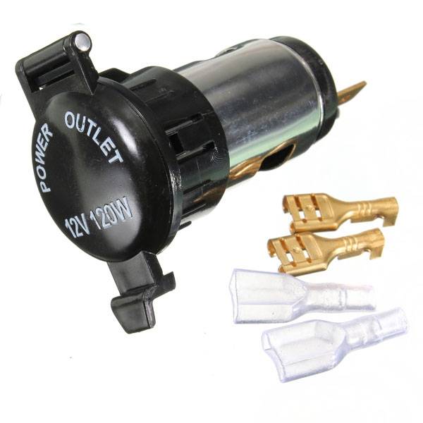 12V 120W Motorcycle Cigarette Lighter Power Socket Plug Outlet
