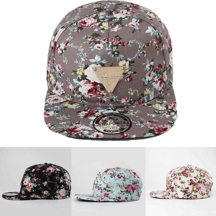 Floral Flower Hip Hop Snapback Hats Flat Adjustable Baseball Cap