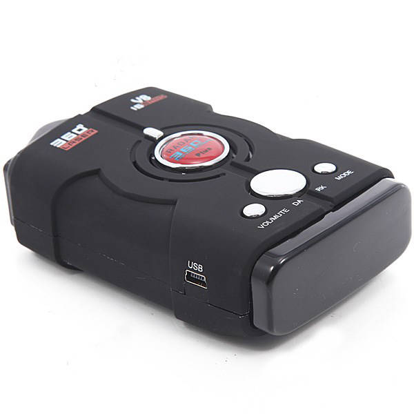 V8 Radar Detector Car Alarm English Voice Warning Black+Silver