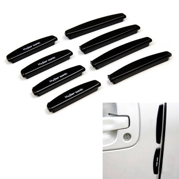 8pcs Car Bumper Strip Door Jamb Protector Door Guard Scratch Stickers Black HP-