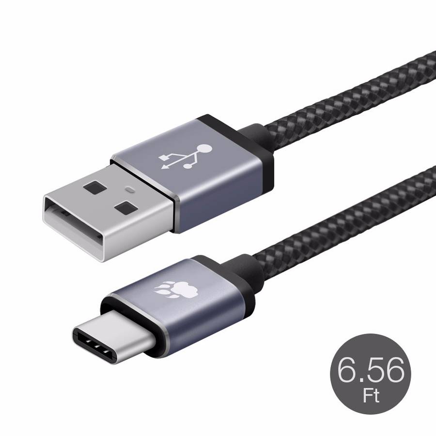 BlitzWolf¿¿ 2.4A USB Type-C Reversible Braided Data Cable 6.56ft/2m USB 2.0 A M