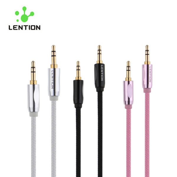 LENTION 3.5mm Braided Fabric Stereo Audio Aux Cable Male to Male For iPhone iPa