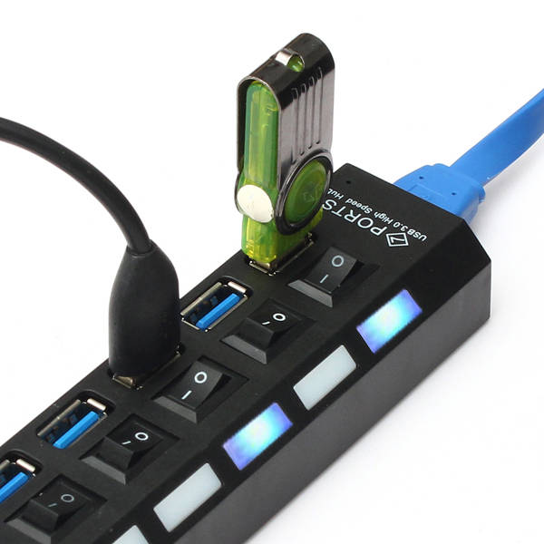 High Speed 7 Ports USB 3.0 External HUB Adapter