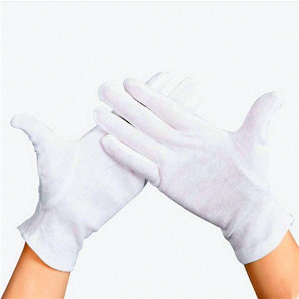 12 Pairs White Industrial Hand Protector Cleaning Cotton Gloves